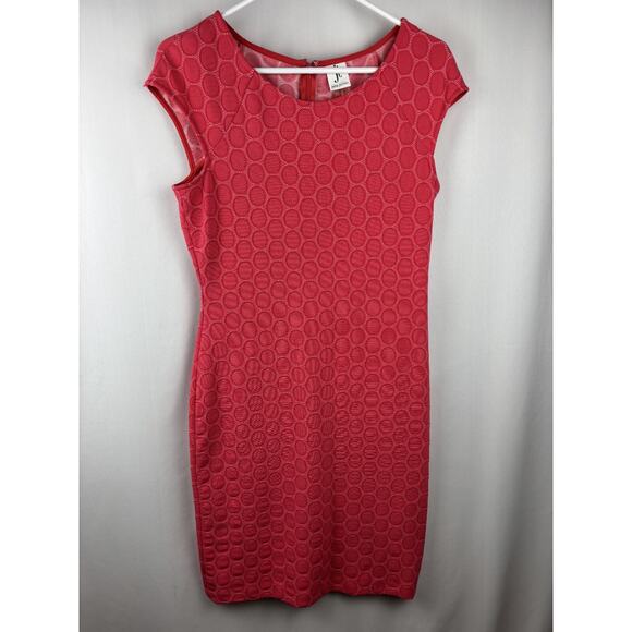 Julia Jordan Fuchsia Pink Sheath Dress | Size 4 | White Stitch Detail - Picture 1 of 6